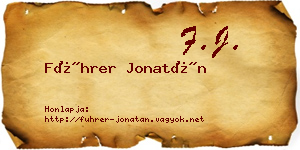 Führer Jonatán névjegykártya